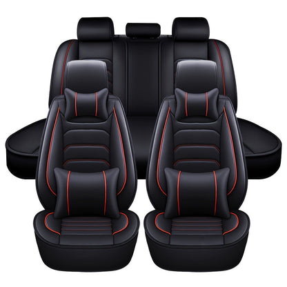 Faux Leather Car Seat Covers 5-Seat Full Set – Waterproof 360° All-Weather Protection, Soft Foam Padding, Non-Slip Grip, Universal Fit for Cars Trucks Sedans SUVs, 6 Colors Available