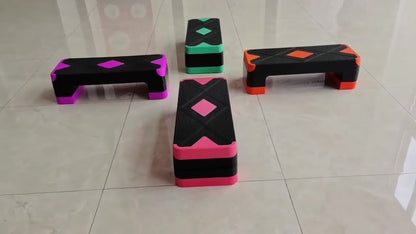 Adjustable Aerobic Step Platform – 3 Height Settings (4"/6"/8"), Non-Slip Workout Stepper for Home Gym Cardio Training, Step Aerobics Exercise Board (6 Colors)