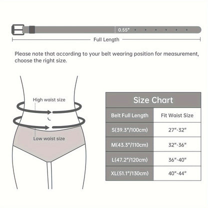 Women's PU Leather Slim Waist Belt 4 Styles Sizes S to 1XL Skinny Fashion Belt for Dresses Jeans Skirts Sweet Casual Outfits – Style A B C D