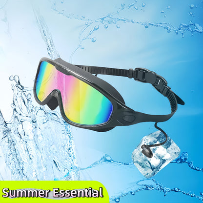 Anti-Fog Swim Goggles 2-Pack with Earplugs, Nose Clip & Waterproof Bag – UV Protection Swimming Goggles for Men, Women & Teens, Outdoor Pool & Water Sports Accessories Kit