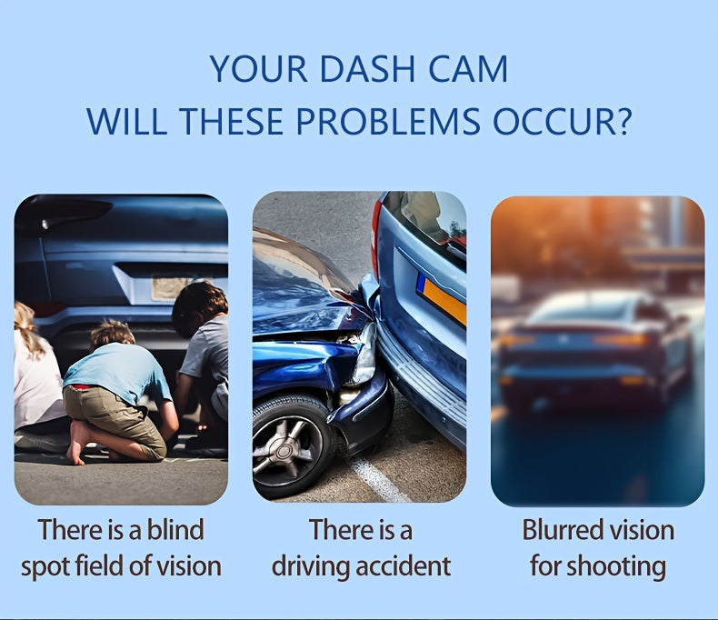 WiFi Dash Camera 2/3 Lens 170° Wide Angle Night Vision Loop Recording G-Sensor 2.0" IPS Screen with 32GB Memory Card - Front Rear Car Camera