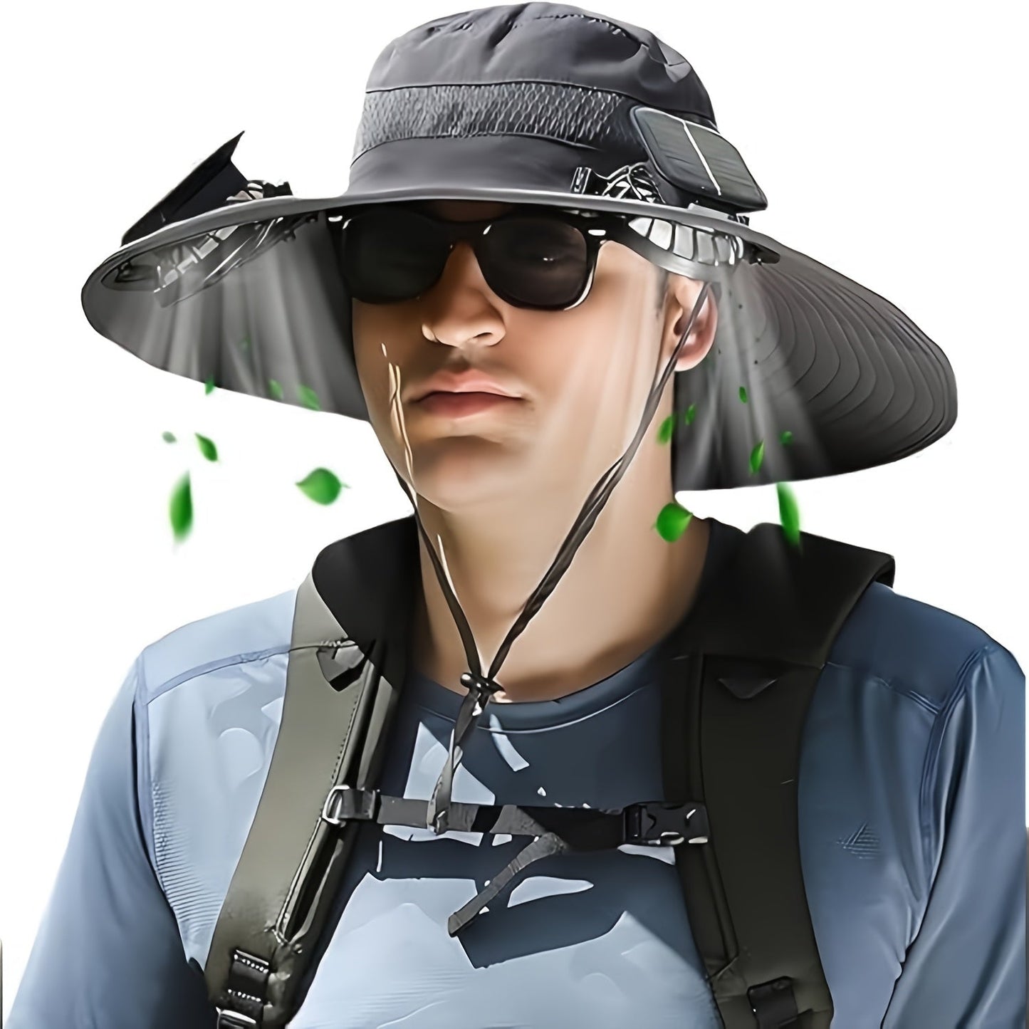 Solar Powered Fan Sun Hat for Men – Wide Brim UV Protection, Built-In Solar Fan, One Size Fits Most – Ideal for Fishing, Hiking, Beach & Outdoor Activities