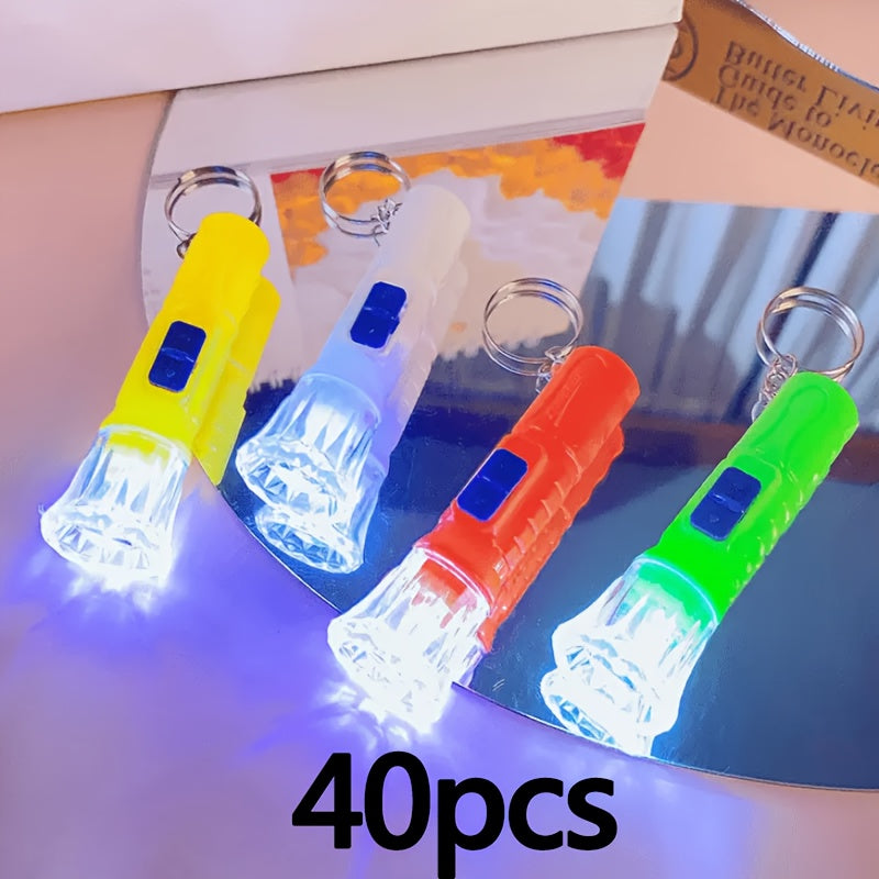 Mini Flashlights Bulk Pack 40 Pieces Assorted Colors, Small Portable Emergency Flashlights with Batteries Included, 40 Lumen Pocket Flashlight Set for Christmas Stocking Stuffers Party Favors Gifts