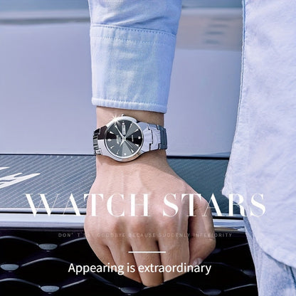 Men's Luminous Quartz Business Watch with Dual Date Calendar – Elegant Zinc Alloy Case, Simple Trend Design, Dress & Casual Wear