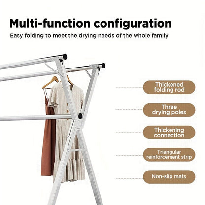 Clothes Drying Rack Stainless Steel 63" & 78.7" Retractable Foldable Heavy Duty Laundry Drying Rack, Collapsible Indoor Outdoor Clothesline with Adjustable Length for Balcony Bedroom Laundry Room
