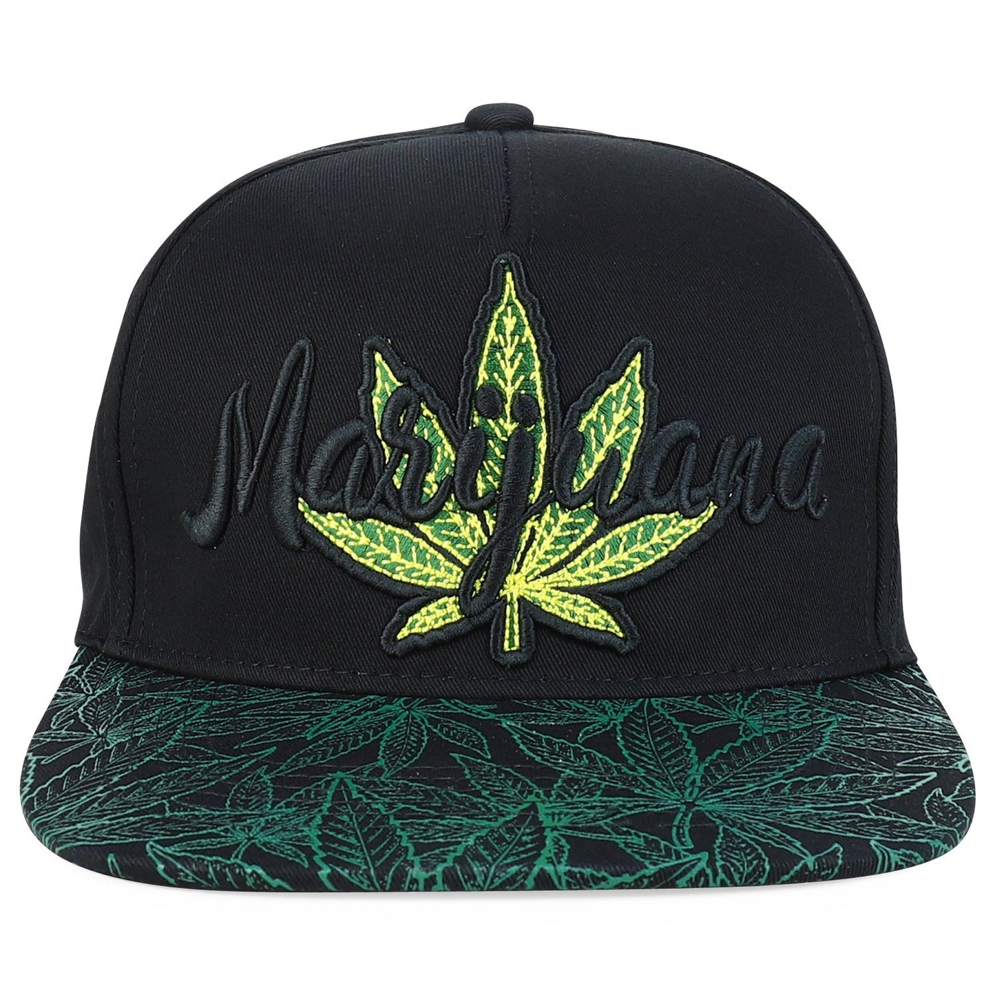 Rasta MJ Leaf 3D Embroidered Flat Bill Snapback Cap – Hip Hop Reggae Hat, Adjustable Snapback, One Size Fits Most, Unisex Streetwear Baseball Cap