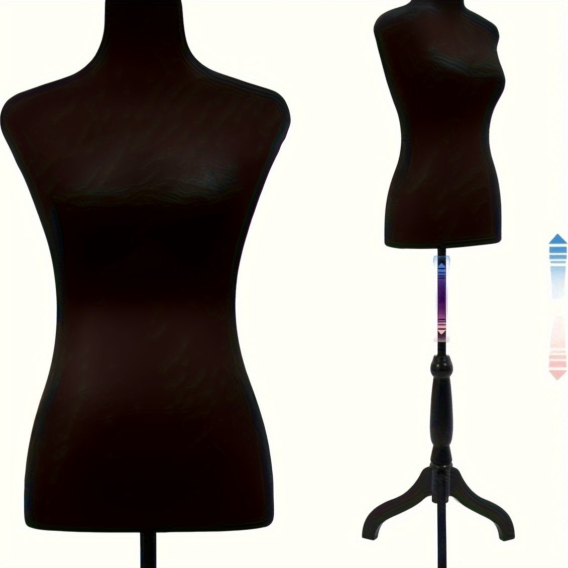 Dress Form Mannequin Torso with Tripod Stand, Adjustable Height 50-63 Inch, Portable Female Body Form for Sewing, Clothing Display, Fashion Design & Photography – 4 Colors Available