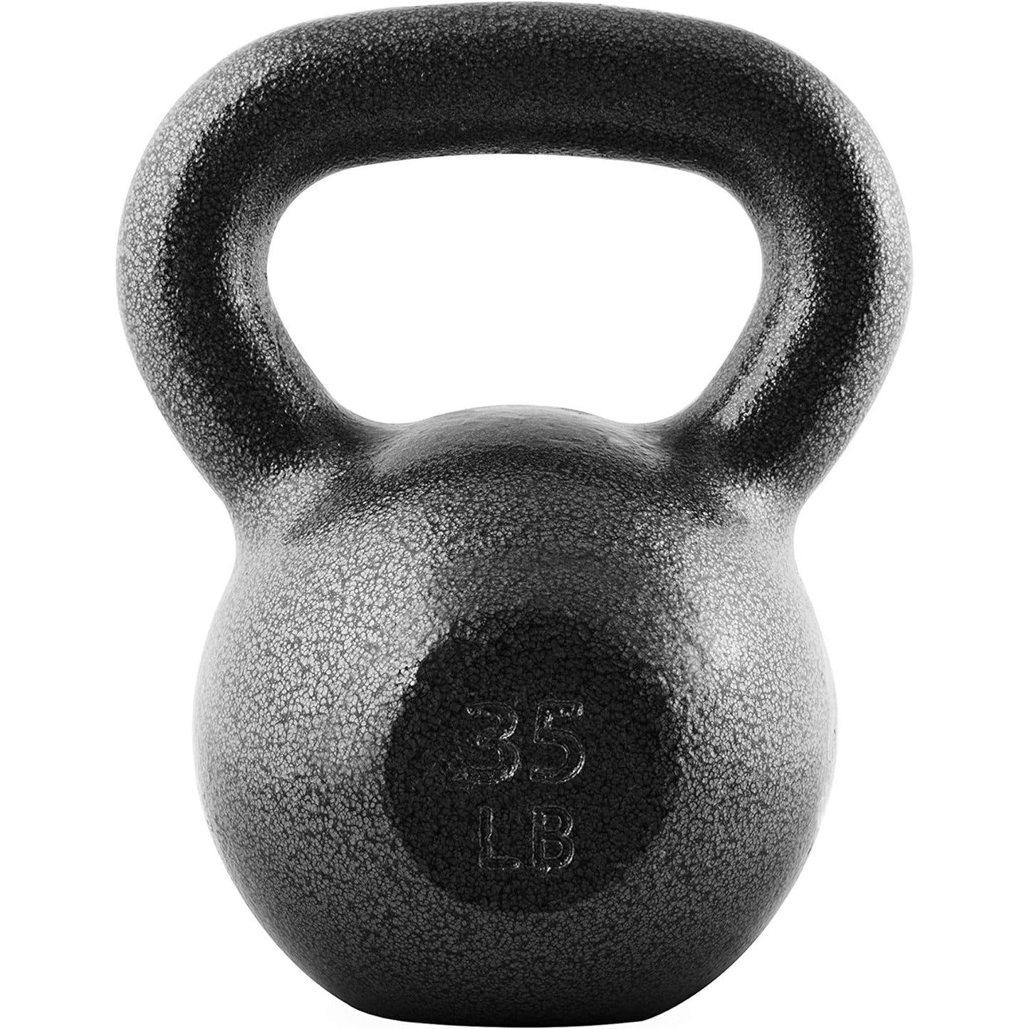 Cast Iron Kettlebell Hammerstone Painted – Flat Bottom, Wide No-Slip Grip, Home & Gym Strength Training, Full Body Workout & CrossFit, 10-50 LB Weight Options for Men & Women