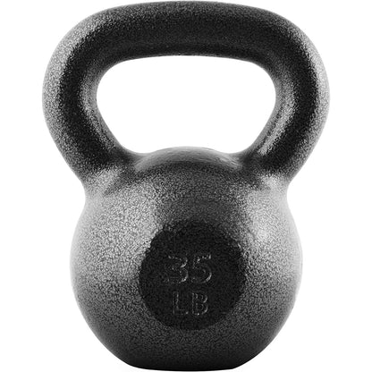 Cast Iron Kettlebell Hammerstone Painted – Flat Bottom, Wide No-Slip Grip, Home & Gym Strength Training, Full Body Workout & CrossFit, 10-50 LB Weight Options for Men & Women