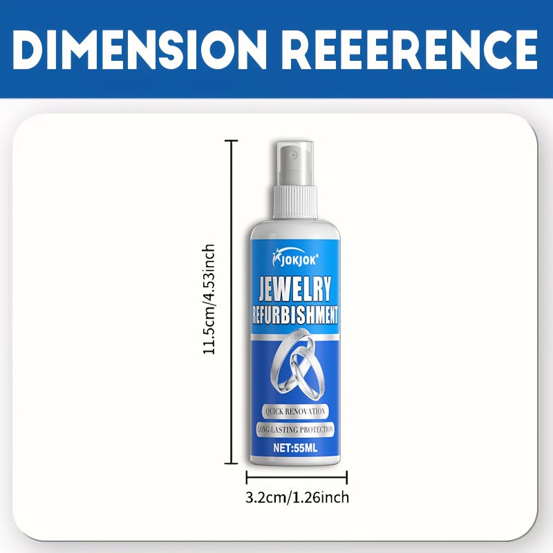 Jewelry Polish and Oxidation Remover 1.86oz with Sponge – Restores Luster on Gold Silver Bracelets Necklaces Rings and All Metal Jewelry Surfaces – Brightening Cleaner and Metal Polish