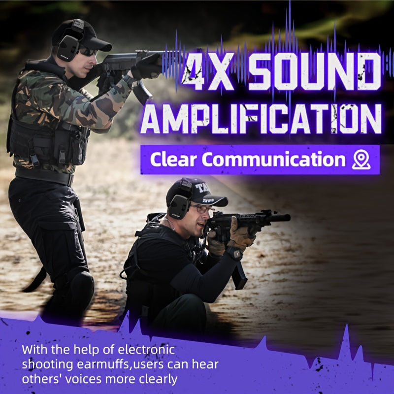 Electronic Shooting Ear Protection Earmuffs NRR 23dB – Noise Cancelling Hearing Protection with Sound Amplification, Adjustable Headband, ANSI Certified for Shooting, Hunting, Mowing & Industrial Use