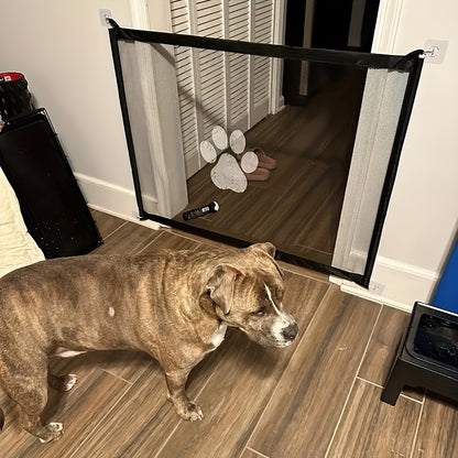 Portable Folding Pet Gate Dog Safety Barrier Fence – Foldable Mesh Isolation Net for Indoor Doorways, Stairs & Rooms, Available in Small & Large Sizes