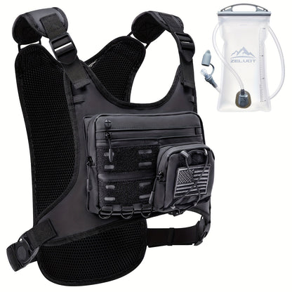 Running Hydration Vest with 3L Water Bladder Lightweight Adjustable Chest Pack Reflective Gear Holder for Men Women Marathon Trail Running Hiking Black Gray Camo Olive
