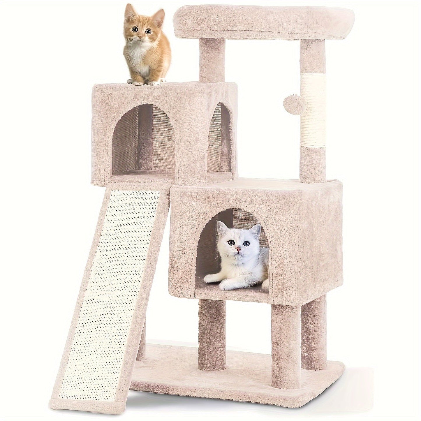 Multi-Level Cat Tree Tower with Scratching Post, Perches & Plush Apartments – Space-Saving Indoor Cat Climbing Frame & Activity Center, Heights 36–80 Inch, 6 Colors