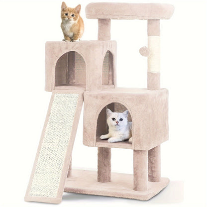 Multi-Level Cat Tree Tower with Scratching Post, Perches & Plush Apartments – Space-Saving Indoor Cat Climbing Frame & Activity Center, Heights 36–80 Inch, 6 Colors