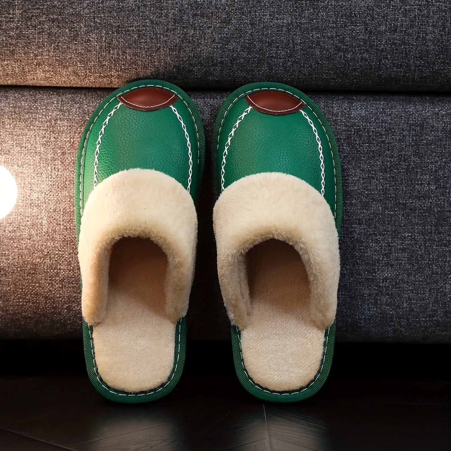 Men's Slip-On Indoor Slippers with Soft PU Sole – Warm Non-Slip House Shoes for Winter, Lightweight Comfort Home Slippers in Multiple Colors, Sizes US 3.5–13