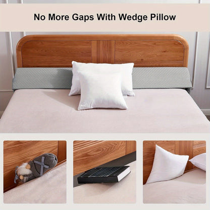 Bed Wedge Pillow Mattress Gap Filler – Headboard Gap Filler for Bed, Close the Gap Between Mattress and Headboard or Wall, Wedge Bolster Pillow for Sleeping Support Backrest Cushion, Small Twin Full Queen King