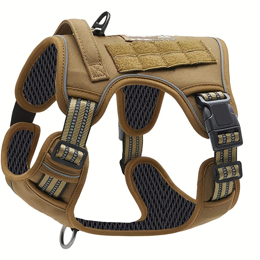 Reflective No-Pull Dog Harness with Control Handle – Military Tactical Vest for Training & Service Dogs, Sizes S-XL, Durable Polyester, Adjustable Fit for Medium & Large Dogs