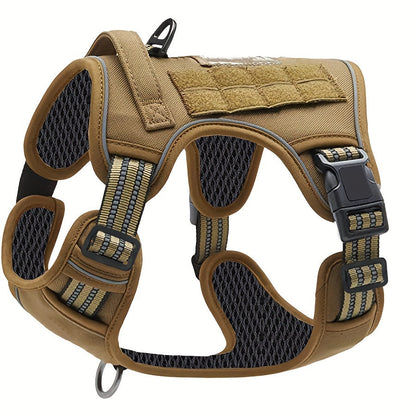 Reflective No-Pull Dog Harness with Control Handle – Military Tactical Vest for Training & Service Dogs, Sizes S-XL, Durable Polyester, Adjustable Fit for Medium & Large Dogs