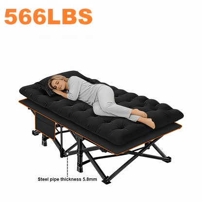 Heavy Duty Folding Guest Bed & Camping Cot – 566/766 lbs Capacity, 67"/79" Options, Optional Mattress, Portable Adult Outdoor Travel Bed for Camping Patio & Guests