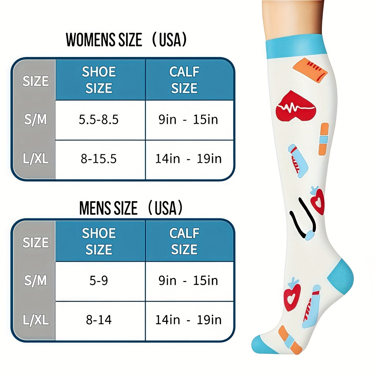6-Pack Unisex Lightweight Compression Mid-Calf Sports Socks – Casual Athletic Socks for Running, Cycling, Soccer, Hiking, Outdoor Activities & Travel, Sizes S/M & L/XL
