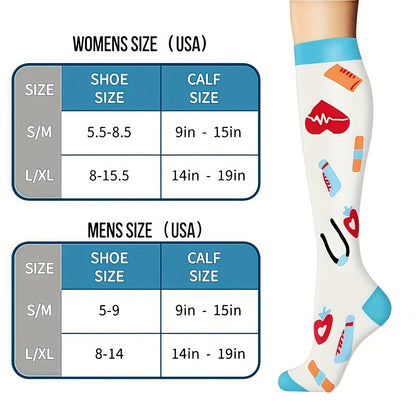 6-Pack Unisex Lightweight Compression Mid-Calf Sports Socks – Casual Athletic Socks for Running, Cycling, Soccer, Hiking, Outdoor Activities & Travel, Sizes S/M & L/XL