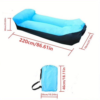 Portable Inflatable Sofa & Recliner Chair for Outdoor Use – Heavy-Duty Bed-Like Lounger, Quick Inflation & Deflation, Lightweight & Compact for Camping, Beach, Backyard & Travel, No Pump Needed