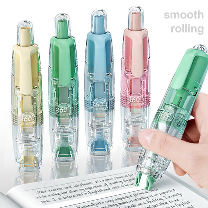 Retractable Correction Tape with Refills – Mess-Free Instant Error Correction for School Office & Home, 1pc + 2 Refills or 4-Pack + 8 Refills, Smooth Dry Correction Tape Back to School Supplies
