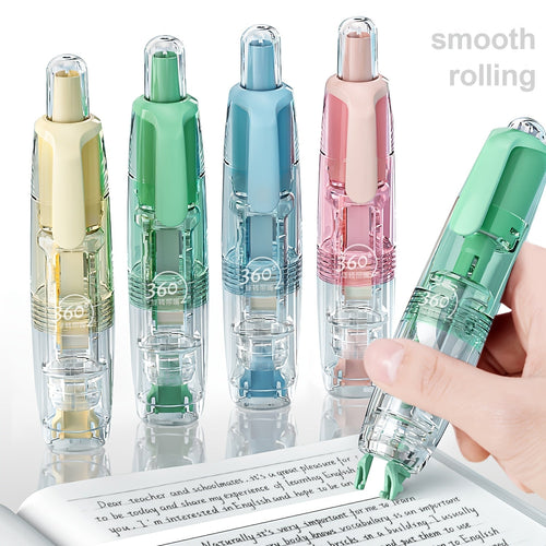 Retractable Correction Tape with Refills – Mess-Free Instant Error Correction for School Office & Home, 1pc + 2 Refills or 4-Pack + 8 Refills, Smooth Dry Correction Tape Back to School Supplies