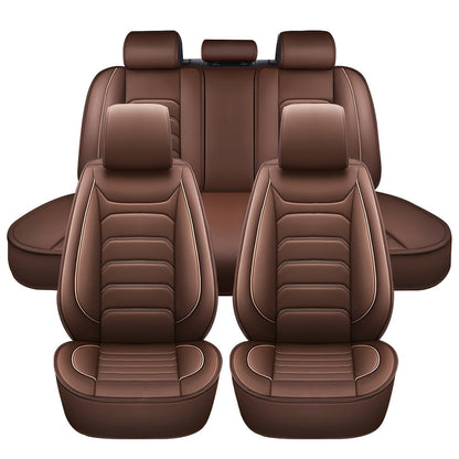 Faux Leather Car Seat Covers 5-Seat Full Set – Waterproof 360° All-Weather Protection, Soft Foam Padding, Non-Slip Grip, Universal Fit for Cars Trucks Sedans SUVs, 6 Colors Available