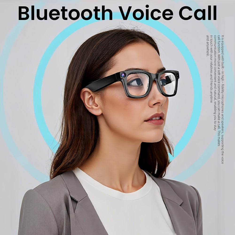 Smart Camera Glasses 8MP Ultra-Wide 1080P HD – AI Voice Control, Bluetooth 5.4, WiFi, Blue Light Blocking, 4H Playtime, Immersive Audio, Wearable Tech Glasses for Video, Music & Hands-Free Use