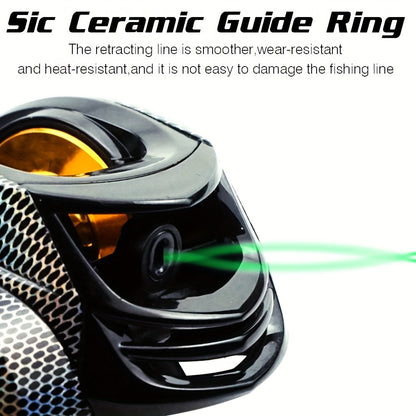 Baitcasting Fishing Reel Ultra-Lightweight Magnetic Brake System 22LB Max Drag – Freshwater & Saltwater Ergonomic Low-Profile Casting Reel, Left & Right Hand, Smooth Gear Ratio