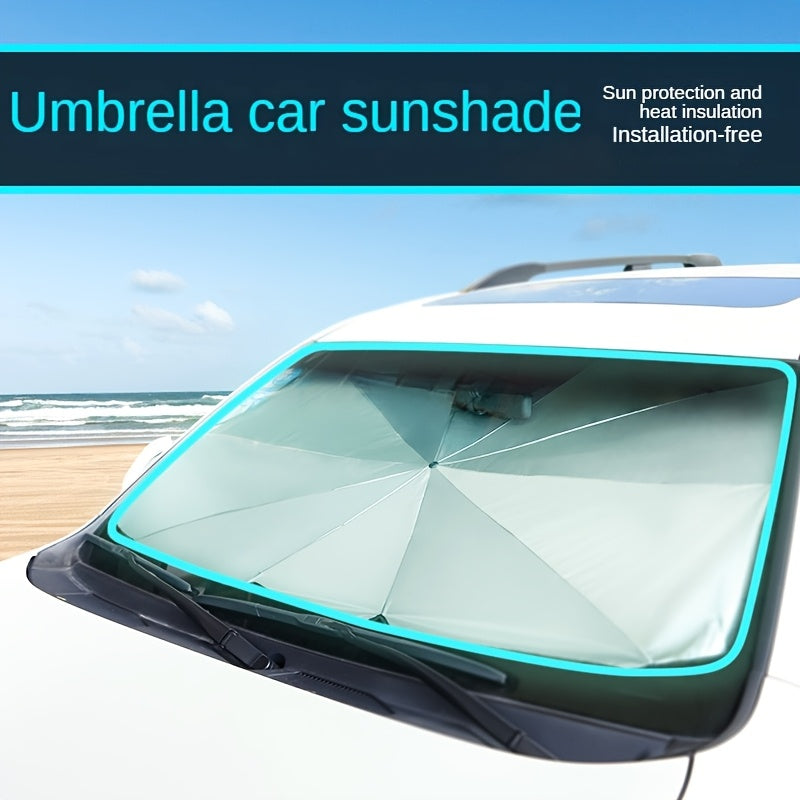 Car Windshield Sunshade Foldable - UV Blocking Heat Insulation Sun Shade for Car Front Window, Portable Summer Car Cooling Accessory Keeps Interior Cool, Easy Fold & Store Design