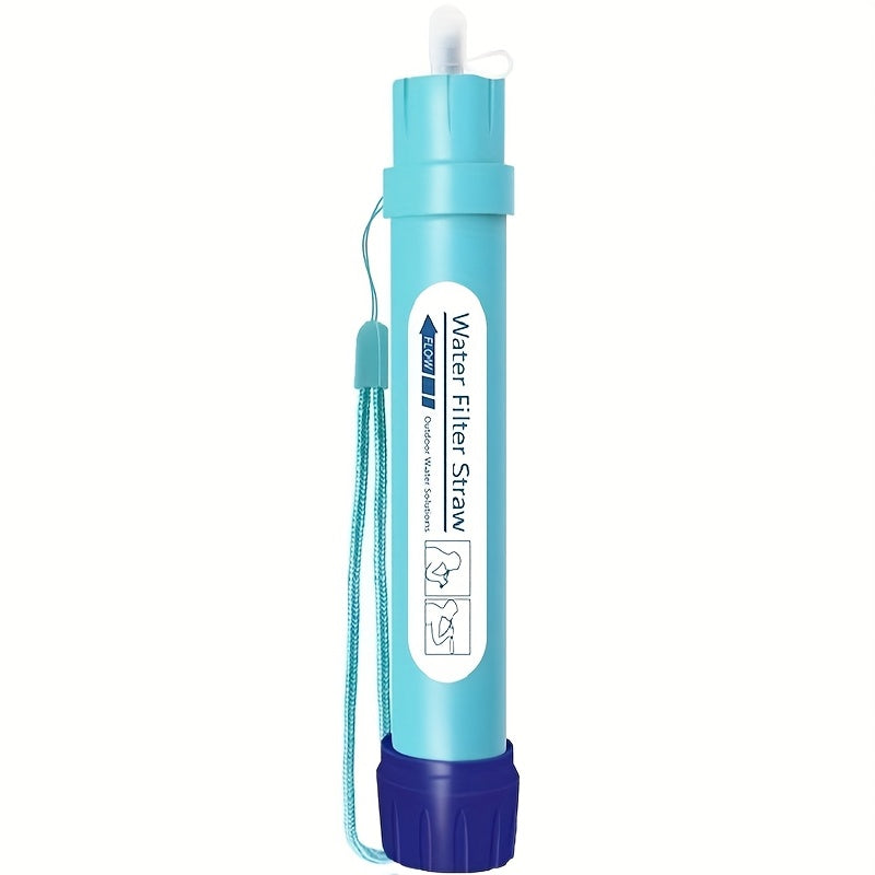Personal Water Filter Straw 0.1 Micron 4-Stage Filtration Mini Water Purifier, Lightweight Portable Survival Gear for Hiking Camping Travel Emergency Preparedness, 1 or 2 Pack Options