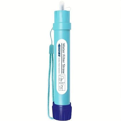 Personal Water Filter Straw 0.1 Micron 4-Stage Filtration Mini Water Purifier, Lightweight Portable Survival Gear for Hiking Camping Travel Emergency Preparedness, 1 or 2 Pack Options