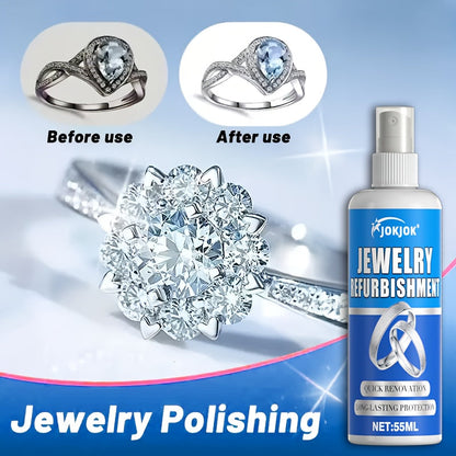 Jewelry Polish and Oxidation Remover 1.86oz with Sponge – Restores Luster on Gold Silver Bracelets Necklaces Rings and All Metal Jewelry Surfaces – Brightening Cleaner and Metal Polish