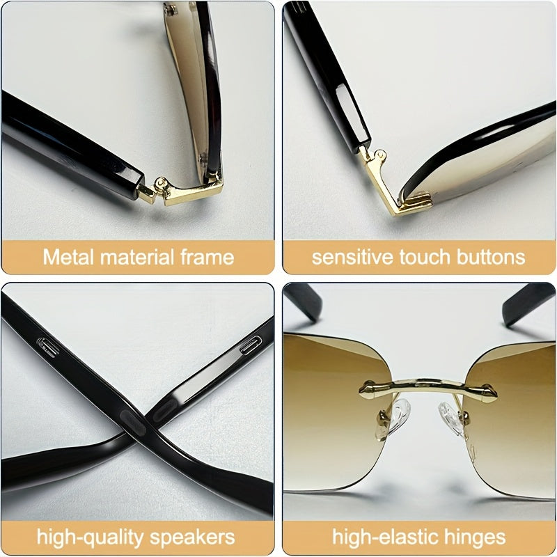 Bluetooth Smart Glasses with Touch Controls & Open Ear Audio – Integrated Microphone, Hands-Free Calls & Music, Polarized Lens, Ideal for Outdoor Sports, Driving & Everyday Wear