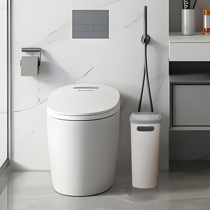 Small Bathroom Trash Can with Built-In Handles 2/1 Pack – Rustproof Plastic Wastebasket, Space-Saving Design for Bathroom, Laundry Room & Home Office, Includes Trash Bags