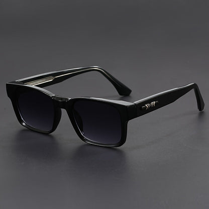 Chic Square Fashion Glasses with Black Frame & Leopard Print Accents, Durable TR90 Japanese-Inspired Thick Frame Eyewear, Versatile Everyday Style Accessory