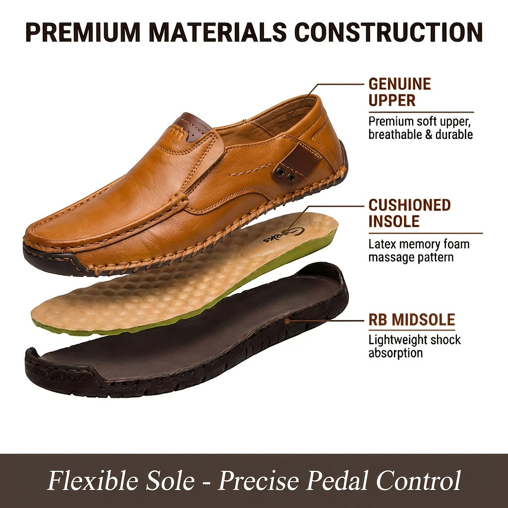 Men's Slip-On Loafers Lightweight Comfortable Casual Shoes for Driving Shopping Everyday Wear Flexible All-Season Footwear Black Light Brown Dark Brown Sizes US 3.5-12.5