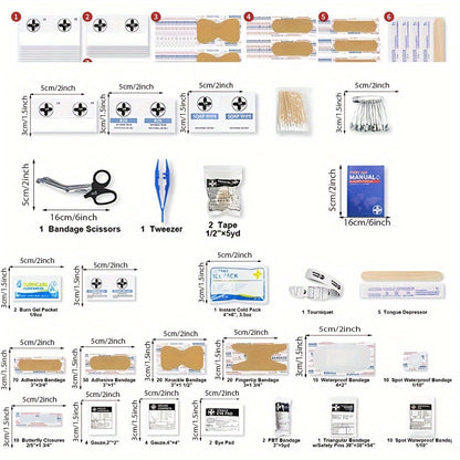 RHINO RESCUE OSHA First Aid Kit All-Purpose Professional Medical Supplies - Home Office Outdoor Emergency Camping Car Travel Business