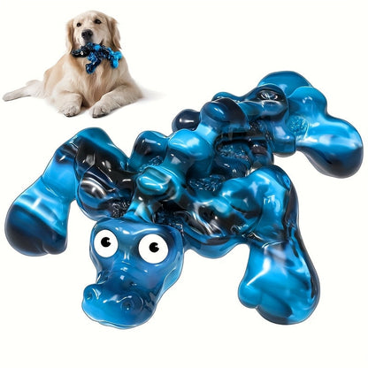 Indestructible Crocodile Dog Chew Toy – Durable Nylon & Rubber Squeaky Chew for Aggressive Chewers 20-100 lbs, Milk Flavor, Teeth Cleaning Bumpy Texture, for Large Medium & Small Dogs