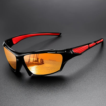 5pcs Polarized Wrap Around Sunglasses for Men – UV400 Rectangular Full Frame Protective Eyewear for Cycling, Driving, Fishing & Outdoor Sports, Bulk Value Pack