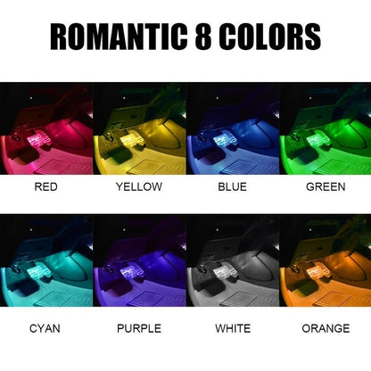 Car LED Neon Interior Light Strips USB Powered – High Brightness Automotive Ambient Lighting Kit, Foot Well Neon Accent Lights, Interior Mood Lights