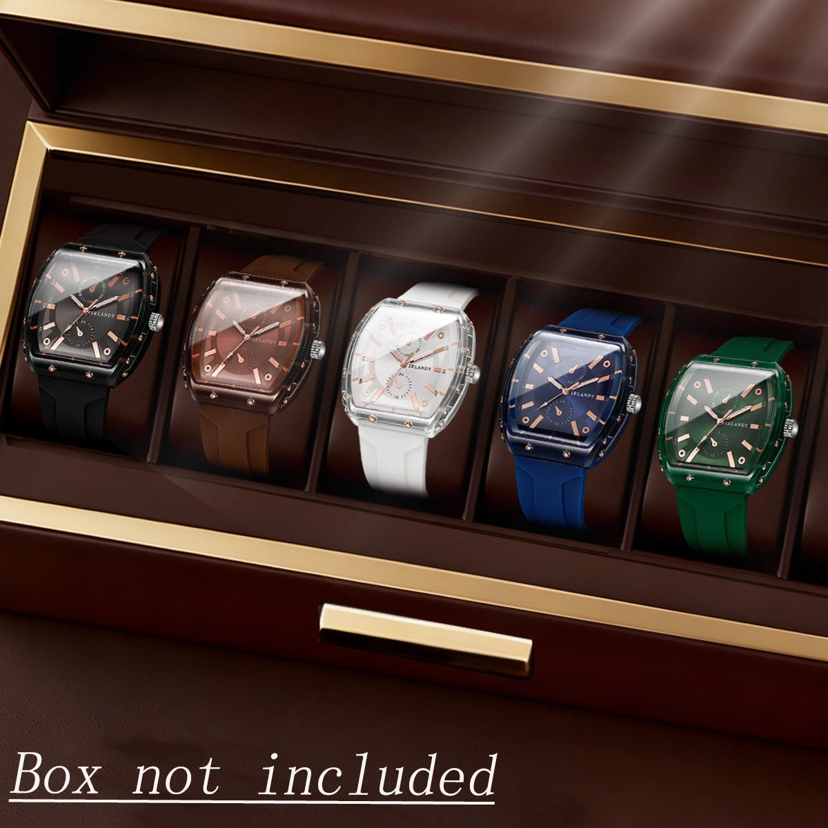 5-Pack Men's Quartz Watches – Casual Sport Minimalist Style with Alloy Case & Silicone Strap, Barrel Dial Wristwatch Set for Men, Daily Wear, Father's Day, Birthday & Holiday Gift