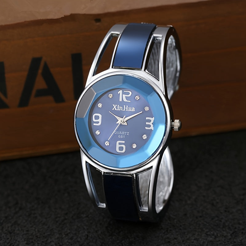Women's Quartz Bracelet Watch Stainless Steel Band Analog Round Dial Elegant Ladies Wrist Watch 4 Colors