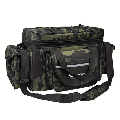 SeaKnight Fishing Tackle Bag Camo – Large Capacity Waterproof Nylon Shoulder Bag for Bass Trout Fishing Hiking Camping Outdoor Sports Travel Men Women