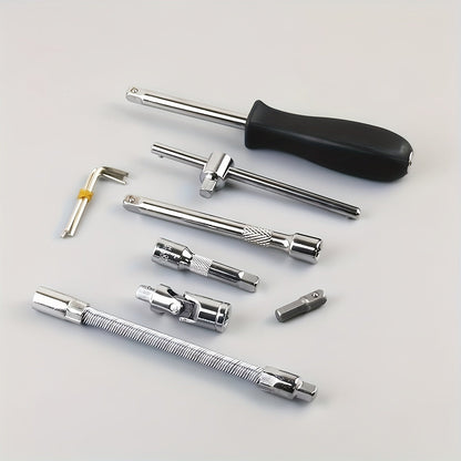 46pcs Home & Car Repair Tool Set – Ratchet Torque Wrench, Screwdriver & Socket Kit for Car, Motorcycle, Bicycle & Household Repairs