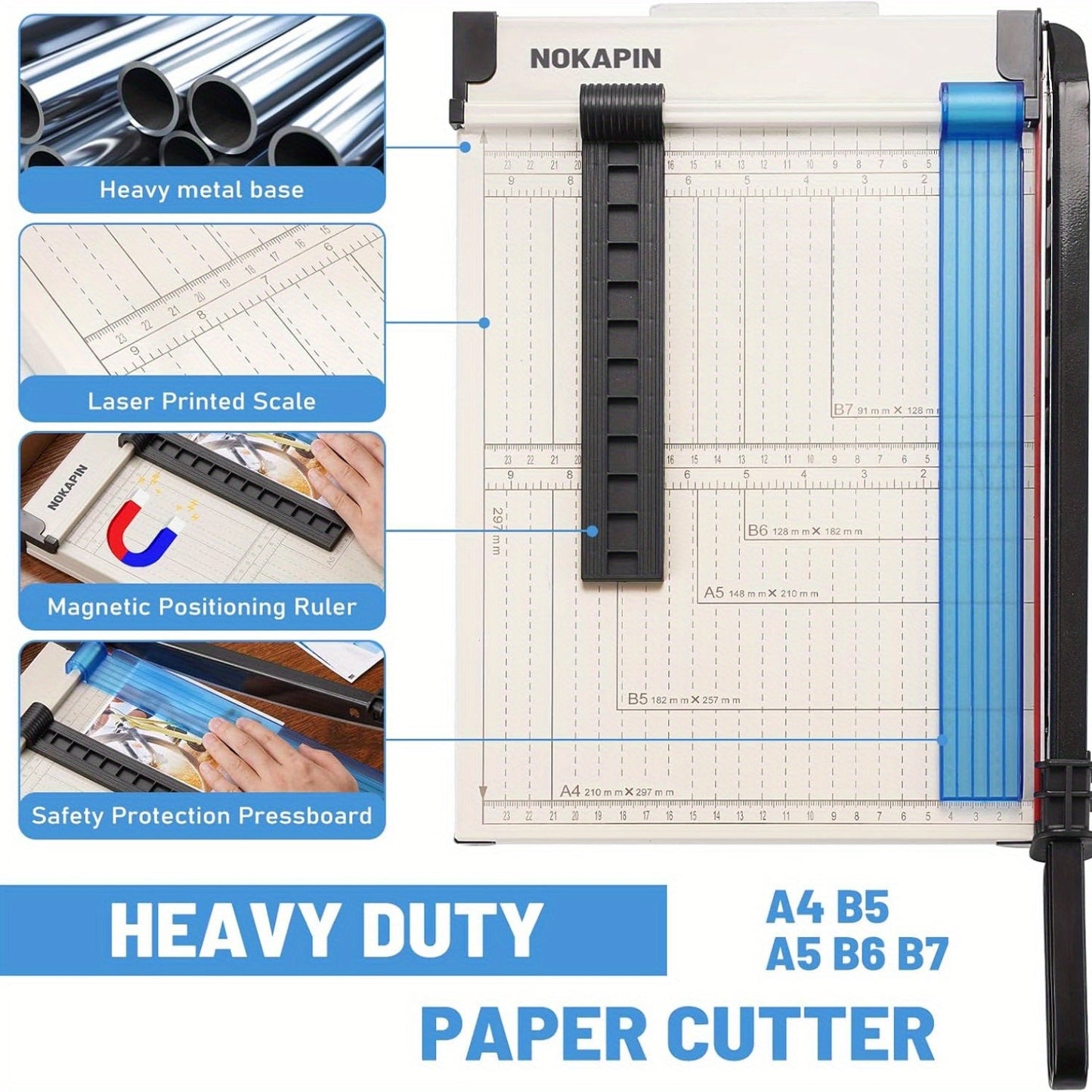 12 Inch Heavy-Duty Guillotine Paper Cutter Trimmer with Safety Guard Corner Rounder Precise Grid for Photos Cardstock Scrapbook Office Documents Craft Cutting Tool