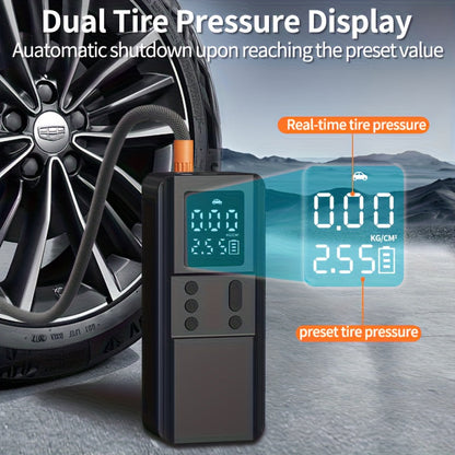 Portable Tire Inflator Air Compressor Pump for Car Tires, Bicycle, Motorcycle & Balls, Digital Pressure Gauge, Auto Shut-Off, USB & Cigarette Lighter Versions Available